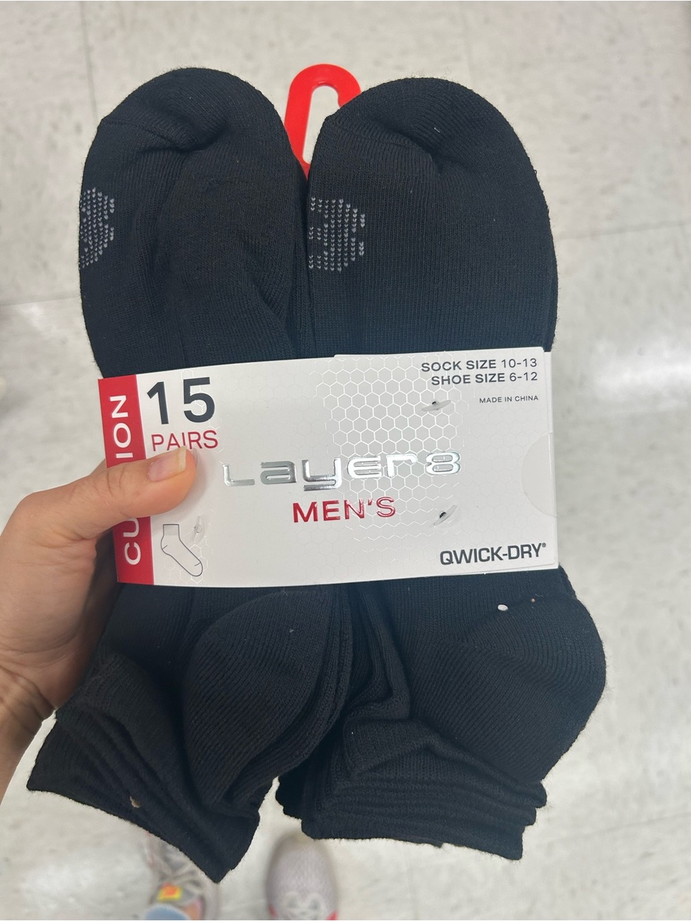 Layer 8 Men's Black cushion Socks - 15 Pairs